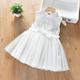 Kids Girls' Dress Solid Color Sleeveless School Formal Performance Fashion Adorable 100% Cotton Summer 3-8 Years White stand collar gauze skirt