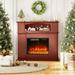 Waleaf 43â€� Electric Fireplace Mantel Wooden Surround Firebox TV Stand with 23 Freestanding Electric Fireplace