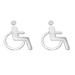 2 Count Emblems Wheelchairs Sticker Decals Disabled Sign Lavatory for Restroom Simple Abs