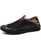 Men's Loafers Slip-Ons Moccasin Comfort Shoes Mesh Casual British Home Daily Cycling Shoes Walking Shoes Mesh Cowhide Breathable Gray Summer