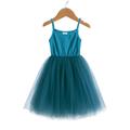 Girl's Suspender Dress, Small And Medium-Sized Children's Ribbed Patchwork Mesh Skirt, Princess Skirt, Fluffy Skirt