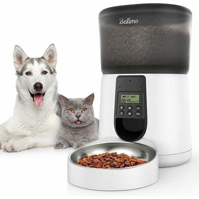 Paul 4L Automatischer Trockenfutterspender für Katzen und Hunde, Edelstahlnapf für Haustiere,