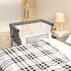 Babybett mit Matratze Dunkelgrau Leinenstoff Vidaxl Grau