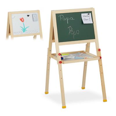 Standtafel Kinder, beidseitig magnetisch, höhenverstellbar, hbt 77x39x44,5 cm, Whiteboard &