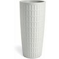 Cache-pot rotondo in resina 'Tyle' altezza 85 cm. Bianco