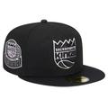 Men's New Era Black Sacramento Kings Active Satin Visor 59FIFTY Fitted Hat