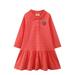 Youmylove Children In The Children Clothes Girls Dress Fashionable Collar Knitting Long Sleeved Dress Child Leisure Dailywear