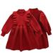 Esaierr Kids Toddler Knit Dress for Girls Baby Fall Winter Sweater Dress Soft Tutu Skirt Casual Dress Pullover Long Sleeve Solid knitted Winter Dress for 1-6T