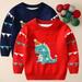 Baby Deals!12 Months-5 Years Christmas Sweaters for Baby Girl Boys Kid Toddler Ugly Knitted Christmas Sweaters Long Sleeve Red Green Dinosaur Pullover Knitwear Xmas Tops
