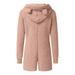 Outfmvch Long Sleeve Bodysuit Womens Jumpsuit Women S Solid Color Hooded Long Sleeved Plush Jumpsuit Jumpsuit Romper Pink M