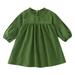 Children Girls Dress Autumn Long Sleeve Solid Color Ruffles Long Dress Princess Dress Elegant Soft Outwear