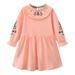 Toddler Kids Girl Long Sleeve Casual Dress Flower Embroidered Ruffle Puff Sleeve Loose Christmas Dresses 2-7T