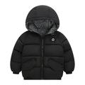 HBYJLZYG Hoodies Reversible Puffer Padded Jacket Toddler Baby Boys Girls Autumn Winter Cotton Solid Color Jacket Hooded Zipper Coat