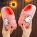 Sanrio Cinnamoroll Autumn Winter Mother-Child Cotton Sandla Women Girl Thick Fleece Home Slipper Warm Waterproof Non-Slip Indoor