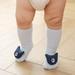 Honeeladyy Toddler Non Slip Socks Cute Baby Socks with Grips Crew Socks Gray for 6-12Months