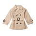 TheFound Toddler Baby Girls Trench Coat Long Sleeve Double Breasted Jacket with Belt Wind Breaker Outwear British Clothes
