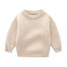 Elainilye Fashion Kids Sweater Toddler Baby Boys Girls Cute Pullover Top Winter Thick Casual Keep Warm Sweater Brown