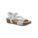 Women's Fern Sandal by White Mountain in White Leather (Size 7 1/2 M)