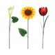 Selected At Random Decorative Metal Flower Stakes x2 Metal Stakes, Decorative Multicolored Ornament, Outdoor Novelty Flowers