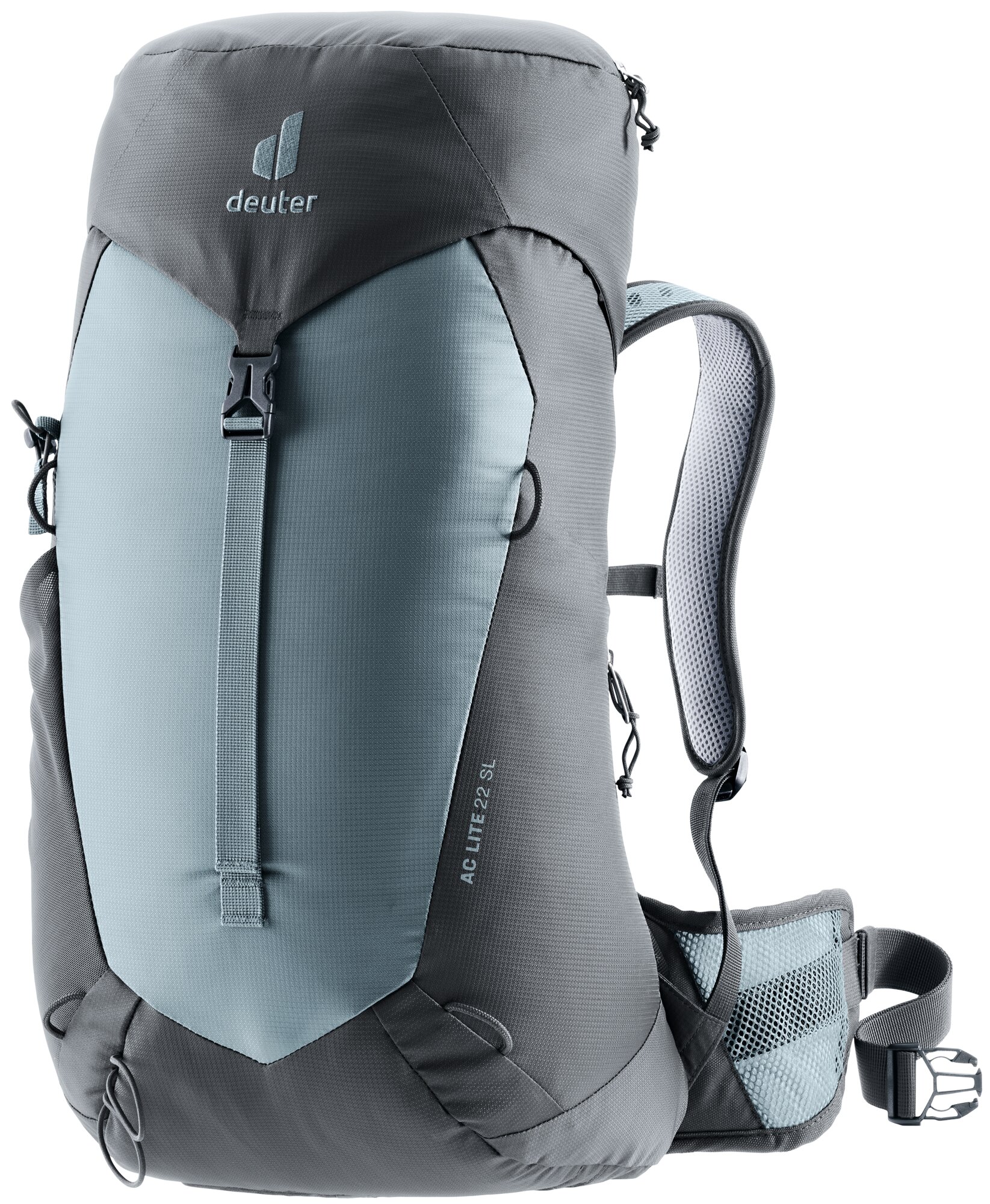 Wanderrucksack DEUTER "AC LITE 22 L", grau (shale, graphit), Rucksäcke, Damen, B/H/T: 30cm x 56cm x 23cm, Obermaterial: 100% Polyester, für Tagesausflüge, mit elastischen Seitentaschen, mit Regenhülle