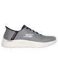 Skechers Men's Slip-ins: GO WALK Flex - New World Sneaker | Size 10.5 | Gray/Navy | Textile/Synthetic | Vegan | Machine Washable