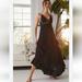 Free People Dresses | Free People Black One Adella Maxi Slip Dress Xs Strappy Lace | Color: Black | Size: Xs