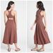 Athleta Dresses | Athleta Winona Midi Dress Back Cut Out Sz L Support 531170 Sleeveless Flowy | Color: Brown/Red | Size: L