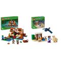 LEGO Minecraft Das Froschhaus, Spielzeug-Haus mit Figuren inkl. Zombie & Minecraft Steves Wüstenexpedition, Set zum Videospiel für Jungs und Mädchen