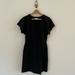 Madewell Dresses | Madewell Women's Black Flutter Sleeves V-Neck Front Wrap Mini Dress Size Medium | Color: Black | Size: M