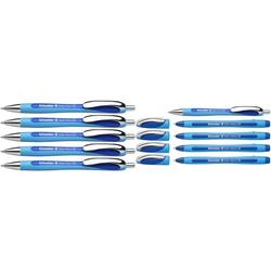 Schneider 132503 Slider Rave XB Kugelschreiber & 150275 Slider Memo XB und Slider Rave XB Kugelschreiber (mit Etui, Schreibfarbe: blau) 4+1 Stück
