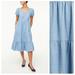 J. Crew Dresses | J. Crew Chambray Tiered Puff-Sleeve Dress | Color: Blue | Size: 18