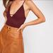 Free People Tops | Free People Move Along Bodysuit Burgundy/Wine Ribbed V Neck Fp Intimately Size M | Color: Purple/Red | Size: M