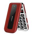 artfone Senior Mobile Phone without Contract, Folding Mobile Phone with Large Buttons, 2G GSM Mobile Phone with 2.4 Inch Colour Display, Dual SIM, Emergency Call Button, Torch, 1000 mAh Battery, Red