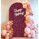 WUPIOS 7.2FT Spandex Arch Cover Burgundy Sequin Wedding Arch Covers Shimmer Wall Backdrop Stand Cover Birthday Party Arches Cover Chiara Backdrop for Banquet Baby Shower Balloon Arch Decorations