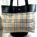 Burberry Bags | Burberry London Leather Trimmed House Check Tote | Color: Black/Tan | Size: 10" L X 10.75" H X 4.25" D