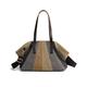 PORRASSO Retro Crossbody Bag Women Shoulder Bag Canvas Striped Tote Ladies Handbag Satchel for for Travel Work Daily Use Grey