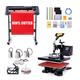 CREWORKS Combo Heat Press and Vinyl Cutter, 30x22 cm Heat Press Machine and Vinyl Plotter, 9"x12" T Shirt Heat Press Machine with 8in1 Plate Cap Mug Press 87 cm Vinyl Cutter for Home Business DIY