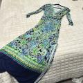 Lilly Pulitzer Dresses | Lilly Pulitzer Knit V-Neck Long Sleeve Maxi Dress | Color: Blue/Green | Size: M