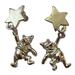 Disney Jewelry | Disney Winnie The Pooh Earrings Vintage Hanging From Star Dangle Stud Silver Ton | Color: Silver | Size: 1 1/8"