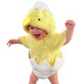 Baby Chicken Costume 0-2, Flannel Cartoon Animal Onesie, Baby Girl Boy Unisex Chicken Costume Set Toddler Easter Outfit Cosplay Animal Costume Romper Bodysuits Outfits (12-18 Months)