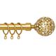 Curtain Poles Extendable Curtain Pole 120 cm to 300 cm Gold Ball Finials 48" to 120" Adjustable Curtain Track Includes Rods,Finials,Brackets,Rings & Fitting sets