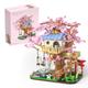 HEGOAI Cherry Blossom Tree Building Kit, Flowers House Construction Set，Tree House Building Blocks Toys for Girls and Adults，1446 Pieces Mini Bricks (Not Compatible with Lego Sets)