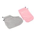Healeved 3 Sets Gloves Spa Paraffin Wax Spa Hand Bag Paraffin Wax Foot Covers Paraffin Wax Mitts Paraffin Foot Wax Bath Liner Beauty Tools Spa Tanning Mitt Pink Elastic Band Fabric Washable