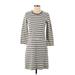 Gap Casual Dress - A-Line High Neck 3/4 sleeves: Gray Print Dresses - Women's Size Small