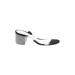 Schutz Heels: Slip On Chunky Heel Casual Silver Shoes - Women's Size 7 - Open Toe