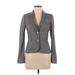 Calvin Klein Blazer Jacket: Short Gray Print Jackets & Outerwear - Women's Size 6 Petite