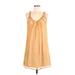 Piko 1988 Casual Dress - Mini Scoop Neck Sleeveless: Tan Print Dresses - Women's Size Medium