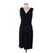 Talbots Casual Dress - Sheath V Neck Sleeveless: Black Print Dresses - Women's Size 10