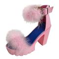 HUPAYFI High Heels Size 10 Vintage Mary Jane Heels for Women Colorblock Court Shoes Block Low Heels Work Shoes T Strap Ladies Shoes Size 4,Gift Bags 5.5 41.99 Pink