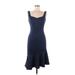 Venus Casual Dress - Party V-Neck Sleeveless: Blue Solid Dresses - Women's Size Small